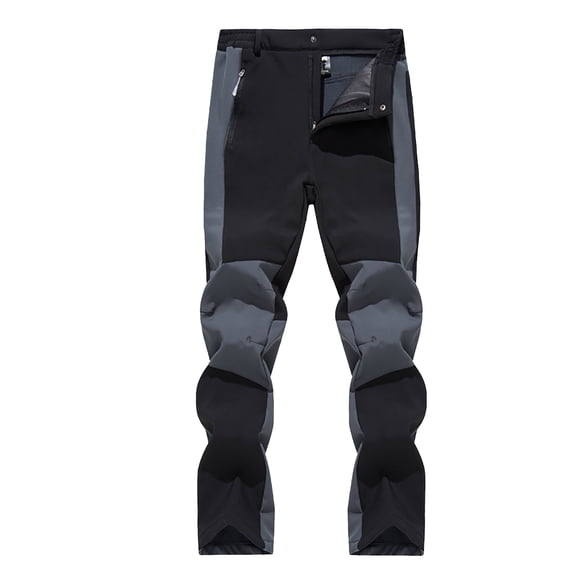 ManxiVoo Men's Waterproof Thickened Ski Pants for Sports Activities with Belt Enhanced Comfort and Durability L Size Black