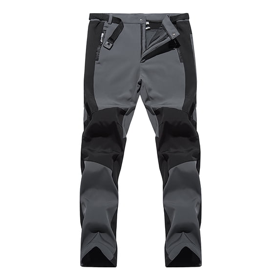 ManxiVoo Men's Waterproof Thickened Ski Pants for Sports Activities with Belt Enhanced Comfort and Durability M Size Grey