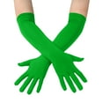 thumbnail image 1 of ManxiVoo Men's And Women's Spandex Costume Gloves Feature An 18 Inch Stretchy Length Making Them Perfect For Halloween Cosplay Long Opera Gloves And Themed Events Green, 1 of 5