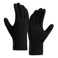 thumbnail image 1 of ManxiVoo Mens Knitted Winter Warm Woolen Gloves for Outdoor Cycling Sports and Everyday Use with Comfortable Fit One Size Size Black, 1 of 3