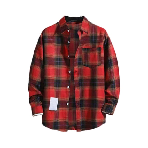 ManxiVoo Mens Long Sleeve Shirt for Casual Office Wear Wrinkle Resistant Comfortable Fall Shirt for Professional Men XXL Size Red