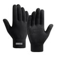 thumbnail image 1 of ManxiVoo Mens Thermal Lined Riding Gloves Windproof Knit Wool Blend Grip Enhancement Comfortable Wrist Cuff L Size Black, 1 of 6