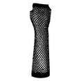 thumbnail image 1 of ManxiVoo Mesh Short Gloves with Diamond Accents Stretch Half Finger Design for Party and Punk Events Black, 1 of 6
