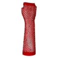 thumbnail image 1 of ManxiVoo Mesh Short Gloves with Diamond Accents Stretch Half Finger Design for Party and Punk Events Red, 1 of 2