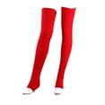 thumbnail image 1 of ManxiVoo Over The Knee Footless Socks for Women Thirty One Inch Length Knit Soft Thick Thigh High Design for Winter Wear Red, 1 of 5