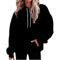 thumbnail image 1 of ManxiVoo Oversized Gradient Print Hooded Sweatshirt Women Casual Loose Long Sleeve Pullover with Pockets Fashion Tops L Size Black, 1 of 9