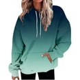 thumbnail image 1 of ManxiVoo Oversized Gradient Print Hooded Sweatshirt Women Casual Loose Long Sleeve Pullover with Pockets Fashion Tops XXL Size Mint Green, 1 of 9