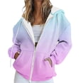 thumbnail image 1 of ManxiVoo Oversized Track Jacket with Zipper for Women Casual Long Sleeve Pocket Sweatshirt Fall Fashion Hooded Top S Size Pink, 1 of 7
