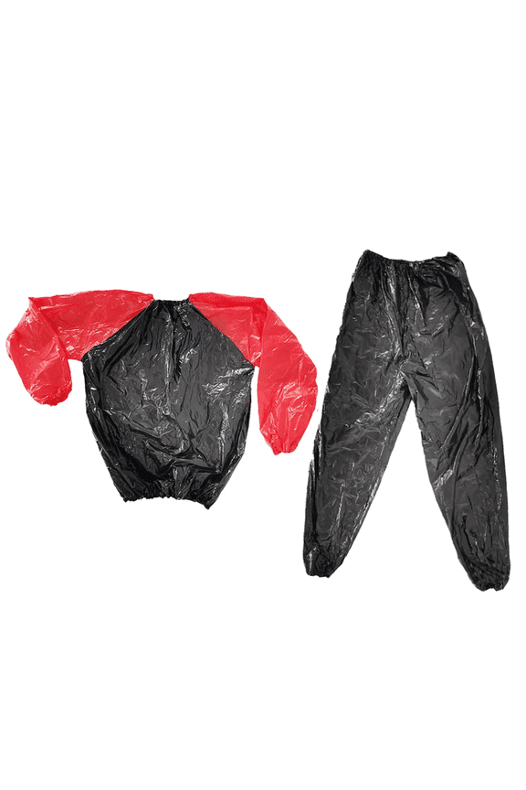 PVC Workout Suit Fitness Sauna Sweat Sportswear Women Exercise Training Gear L Size Black