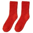 thumbnail image 1 of ManxiVoo Plush Lounge Socks for Women Ultra Soft Cozy House Socks Non Slip Comfort Wear Perfect for Relaxing at Home Red, 1 of 4