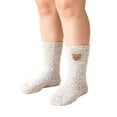thumbnail image 1 of ManxiVoo Premium Thermal Coral Fleece Socks for Women Extra Thick Non-Slip Bottom Gripper Socks Ideal for Recovery and Home Wear Grey, 1 of 3