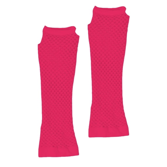 ManxiVoo Retro Fishnet Gloves for Women Stretch Mesh Pattern Fingerless Design Theme Party Accessories Nightclub Fashion Hot Pink