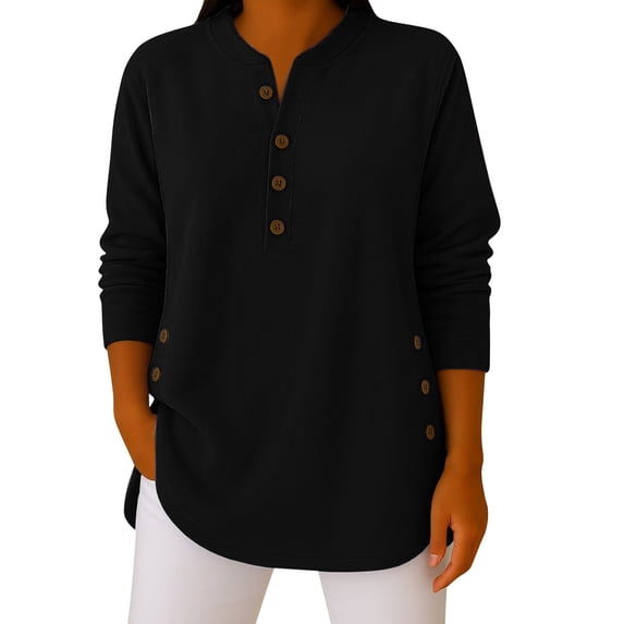 ManxiVoo Reversible Fleece Shirt for Women Button Front Long Sleeve Pullover Soft and Warm Layering Top for All Day Comfort L Size Black