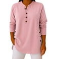 thumbnail image 1 of ManxiVoo Reversible Fleece Shirt for Women Button Front Long Sleeve Pullover Soft and Warm Layering Top for All Day Comfort XXL Size Pink, 1 of 5