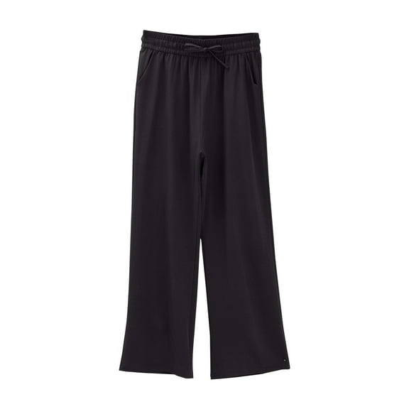 ManxiVoo Satin High Waist Straight Leg Wide Pants for Women Loose Fit Drapery Casual Versatile Elegant Lounge Trousers XXL Size Black