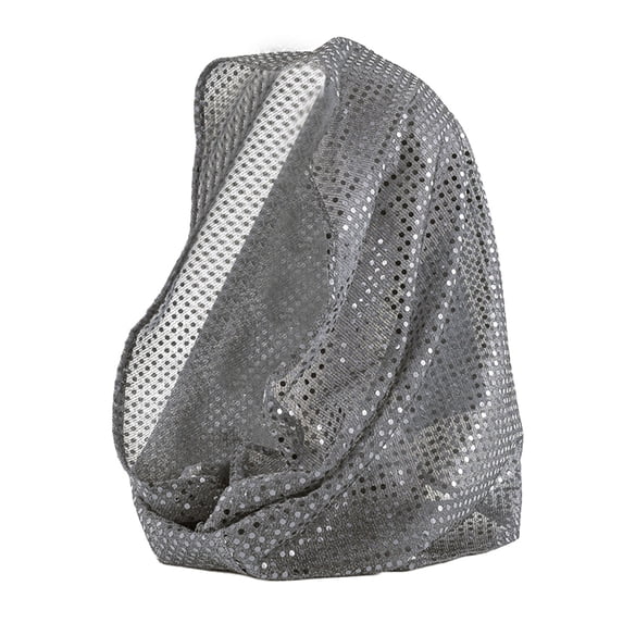ManxiVoo Sheer Sparkle Headscarf Lightweight Breathable Shawl With Sequins For Stage Performance And Fashionable Headwear Grey