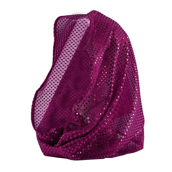 ManxiVoo Sheer Sparkle Headscarf Lightweight Breathable Shawl With Sequins For Stage Performance And Fashionable Headwear Purple