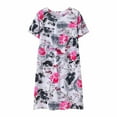 thumbnail image 1 of ManxiVoo Short Sleeve Sleep Dress in Cotton Silk Fabric New Loose Fitting Home Wear for Ladies Comfortable Sleepwear Plus Size Nightgown Black, 1 of 5