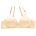 thumbnail image 1 of ManxiVoo Side Folded Full Coverage Wireless Bra for Women Soft Lightweight Support Minimizer with Wide Band L Size Beige, 1 of 7