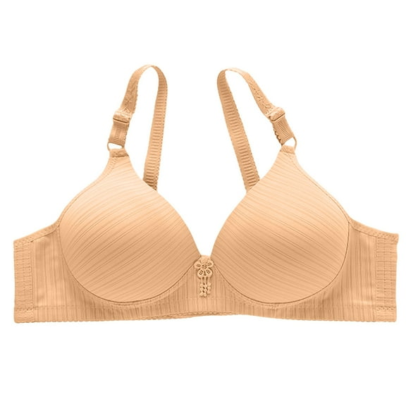 ManxiVoo Side Folded Full Coverage Wireless Bra for Women Soft Lightweight Support Minimizer with Wide Band M Size Light Yellow