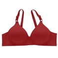 thumbnail image 1 of ManxiVoo Side Folded Full Coverage Wireless Bra for Women Soft Lightweight Support Minimizer with Wide Band XL Size Red, 1 of 7