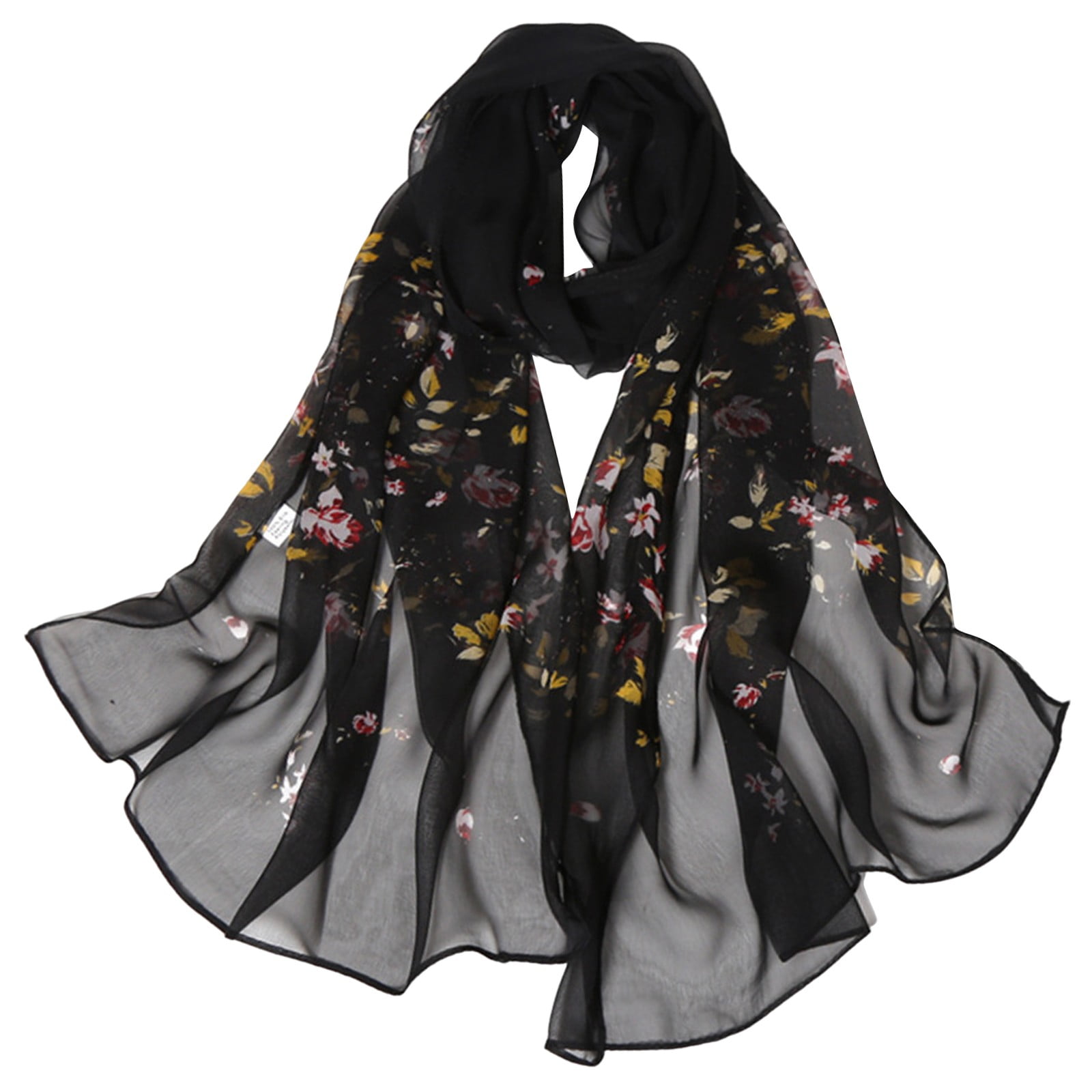 ManxiVoo Silk Scarf, Scarfs for Women Lightweight Print Floral Pattern