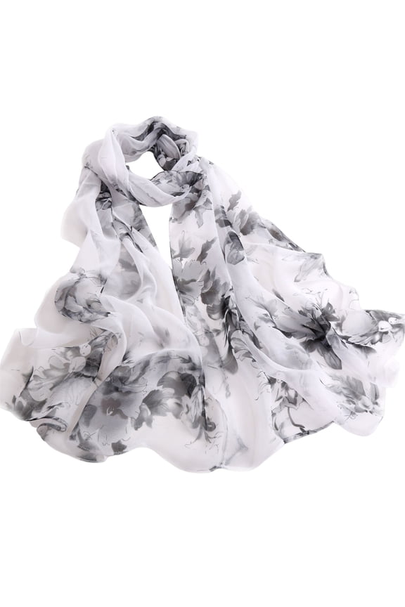 Silk Scarf, Scarfs for Women Lightweight Print Floral Pattern Scarf Shawl Fashion Scarves Sunscreen Shawls and Wraps for Spring Silk Scarf for Women Black12 One Size