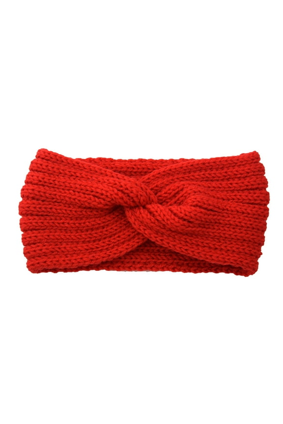 Soft Stretch Cable Knit Ear Warmer Headband for Women Winter Warm Headbands for Cold Weather Outdoor Sports and Daily Use Red