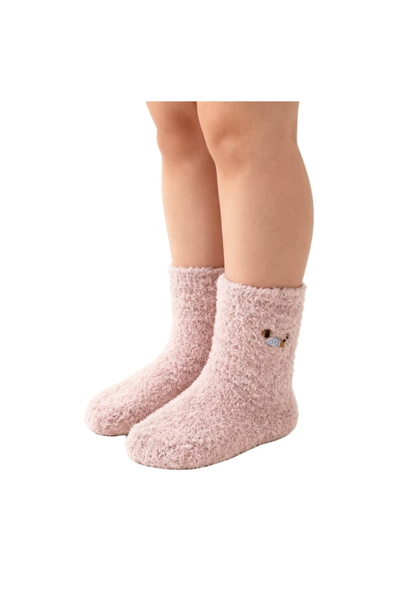 Softest Coral Fleece Bed Socks for Women Lightweight Striped Design Comfortable Lounge Socks for All Night Sleeping Comfort Pink