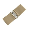 thumbnail image 1 of ManxiVoo Stretch Waist Belt Wide Elastic Band Comfortable Waistband for Dresses Skirts Adjustable Fit Beige, 1 of 2