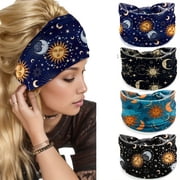 ManxiVoo Stretchy Wide Turban Headband for Women Large Fit Workout Sport and Everyday Activities