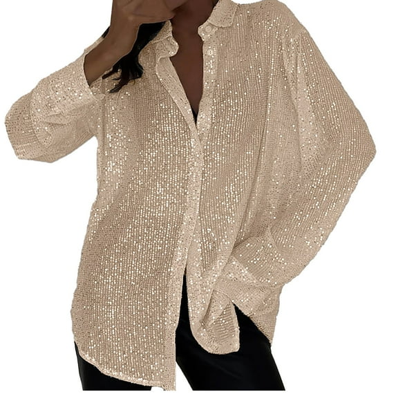 ManxiVoo Stylish Pearl Detail Lapel Cardigan Women Long Sleeve Spring Summer Lightweight Cover Up Blouse Versatile Layering Piece For Office XXL Size Khaki