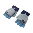 thumbnail image 1 of ManxiVoo Thermal Knitted Fingerless Gloves with Convertible Mittens for Winter Warmth Unisex Design Suitable for Outdoor Activities and Daily Use for Women and Men One Size Size Navy, 1 of 4