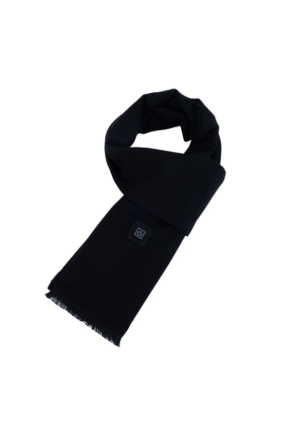 USB Rechargeable Heated Scarf For Cold Weather Adjustable Temperature Neck Warmer With Fast Heating For Women And Men Black
