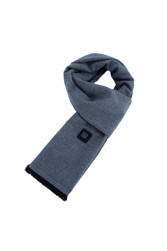 USB Rechargeable Heated Scarf For Cold Weather Adjustable Temperature Neck Warmer With Fast Heating For Women And Men Grey