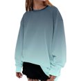 thumbnail image 1 of ManxiVoo Unisex Gradient Print Hooded Sweatshirt Comfort Fit Long Sleeve Casual Streetwear Top L Size Dark Blue, 1 of 9