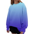 thumbnail image 1 of ManxiVoo Unisex Gradient Print Hooded Sweatshirt Comfort Fit Long Sleeve Casual Streetwear Top XL Size Blue, 1 of 9