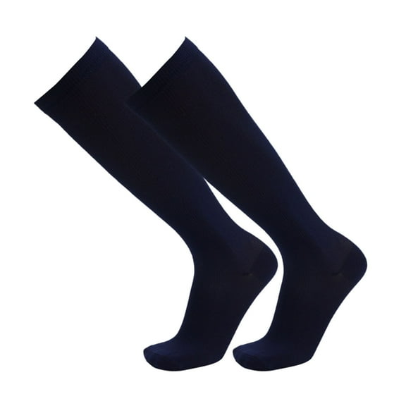 ManxiVoo Unisex Graduated Compression Socks Knee High for Calf and Foot Support with Comfortable Design L Size Navy