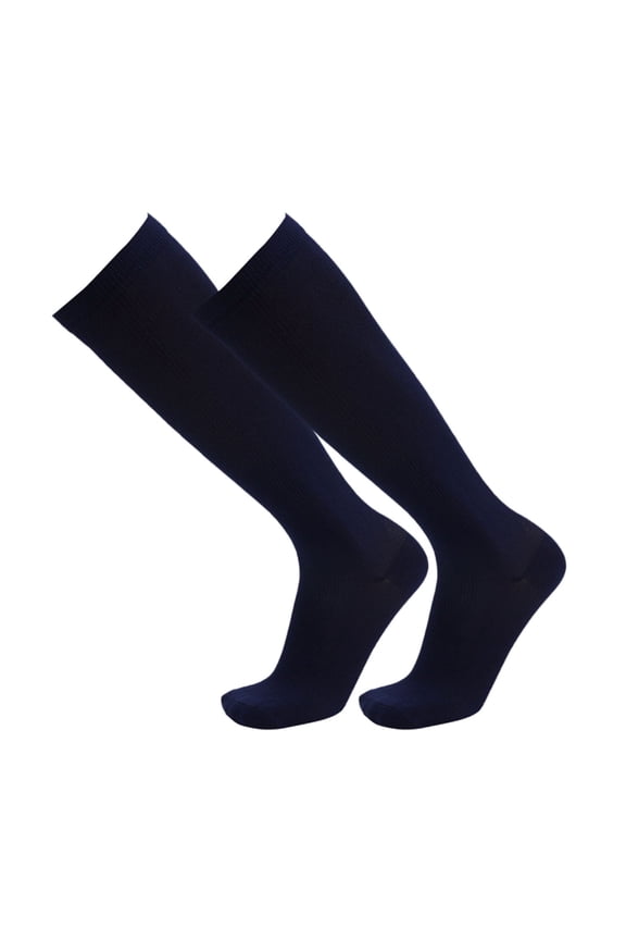 Unisex Graduated Compression Socks Knee High for Calf and Foot Support with Comfortable Design L Size Navy