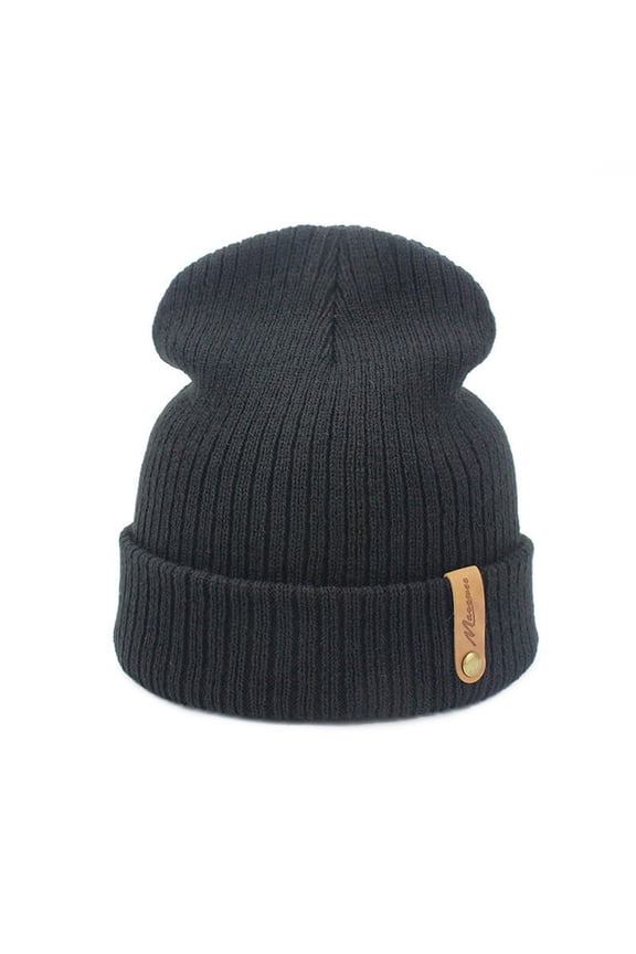 Unisex Warm and Fashionable Knit Beanie Cap for Outdoor Winter Activities Daily Use Suitable for Everyone Black