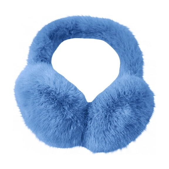 ManxiVoo Warm Furry Foldable Winter Ear Muffs Windproof and Comfortable for Women Outdoor Ear Protection in Cold Weather Sky Blue