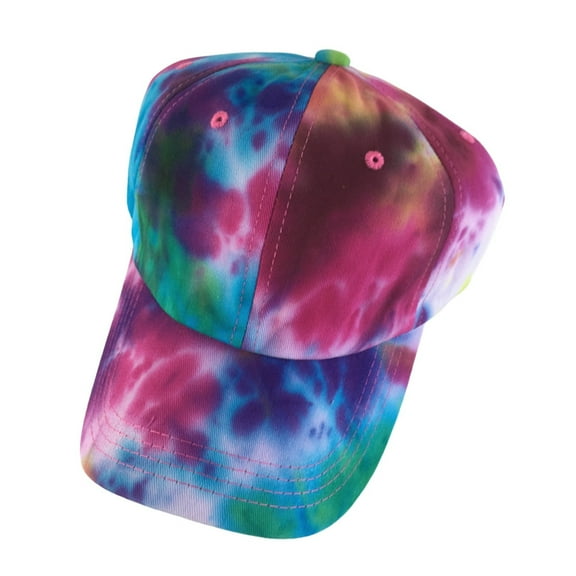 ManxiVoo Washed Cotton Denim Baseball Cap Adjustable Tie Dye Print Sun Protection Outdoor Sport Hat for Women Blue