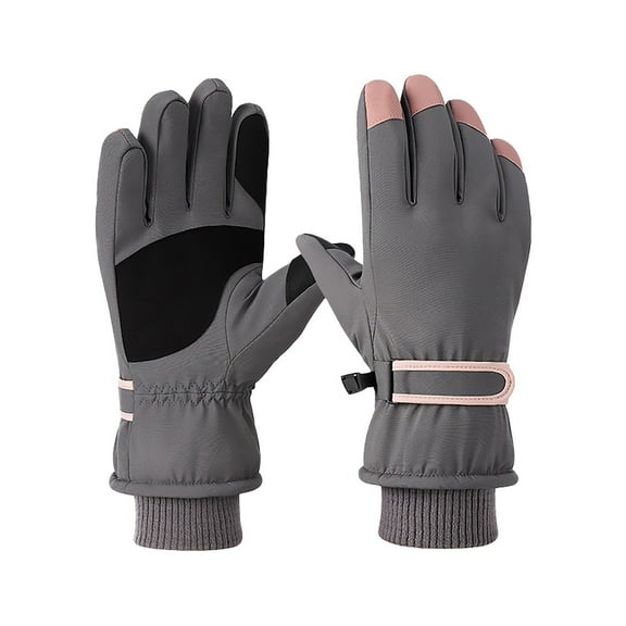 ManxiVoo Waterproof Touchscreen Ski Gloves for Snowboarding and Winter Sports Thermal Lined Windproof Design with Enhanced Grip for Men and Women Outdoor Adventures Gray