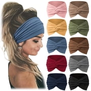 ManxiVoo Wide Wrap Extra Turban Headband for Women Large Size Sport Workout and Daily Wear