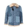 thumbnail image 1 of ManxiVoo Winter Coats for Men Leather and Integrated Lamb Men's Jacket with Thickened Suede Jacket for Warmth Jackets for Men Blue XXXXL, 1 of 5