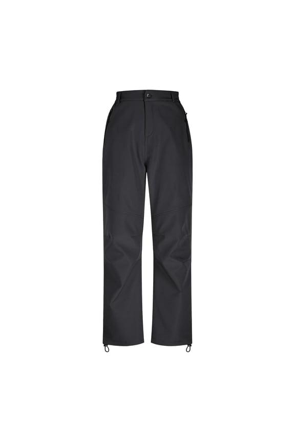 Winter Thick Fleece Outdoor Sports Pants Windproof Warm Water Resistant for Hiking Skiing and Winter Activities XL Size Black