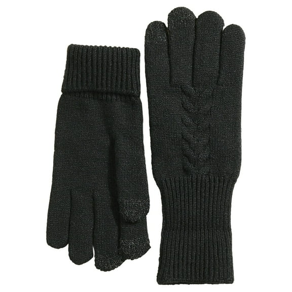 ManxiVoo Winter Touchscreen Gloves for Women Thermal Lined Full Finger Knitted Hand Warmers for Cold Weather Black