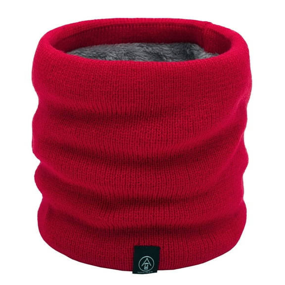 ManxiVoo Winter Warm Woolen Collar Scarf for Women and Men Ski Cold Weather Knit Bib Double Layer Protection and Outdoor Activities Red