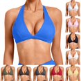 thumbnail image 1 of ManxiVoo Wireless Sports Bra Backless Deep V Neck Halter Design with Removable Padded Cups for Yoga Running Fitness Gym Workout, 1 of 7