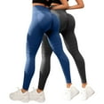 thumbnail image 1 of ManxiVoo Women Booty Lifting Textured Yoga Pants 2 Pack High Waisted Compression Shorts for Workout XXXL Size Navy, 1 of 3